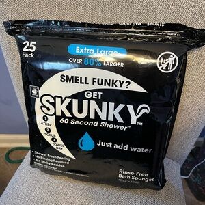 Skunky XL No Rinse Bathing Wipes, Cleans Without a Shower, Fast & Easy, 25 Count